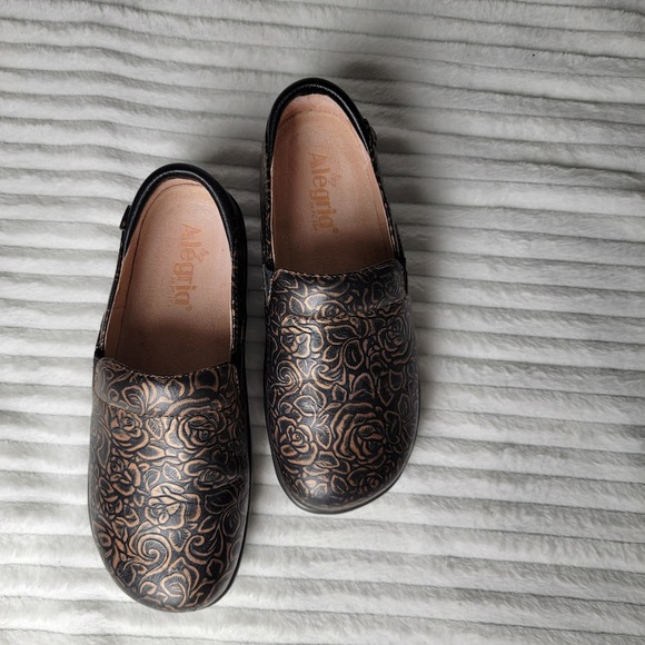 Alegria PG Lite Floral Clogs EU36 US 7 Slip Resistant Leather Nurse Work Teacher - Picture 7 of 11